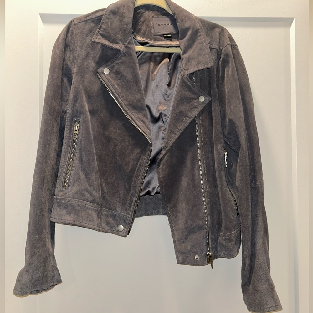 Rarely worn grey Blank NYC suede moto jacket